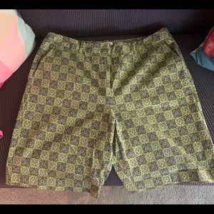 Talbots Lime Green Print Shorts